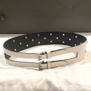 ALLSAINTS studded double buckle leather belt